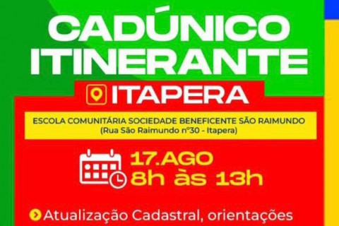 CadÚnico Itinerante chega ao Itapera