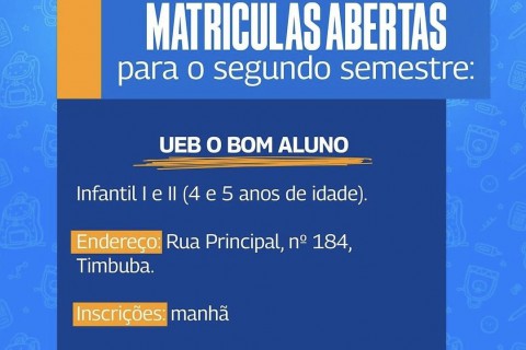 Matrículas para Creche e Educação Infantil já estão abertas em Paço do Lumiar